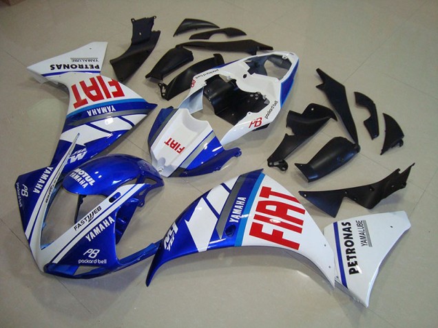 2012-2014 Blue White Fiat Yamaha YZF R1 Motorcycle Fairings