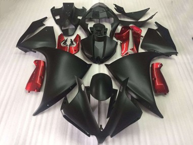 2012-2014 Matte Black Glossy Red Yamaha YZF R1 Motorcycle Fairings