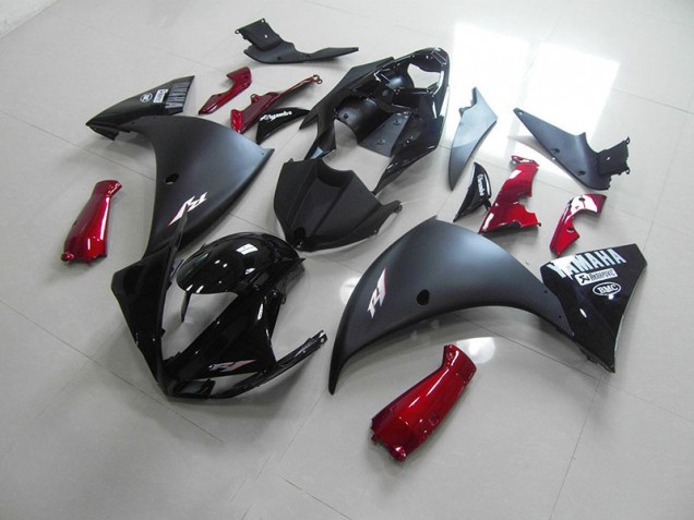 2012-2014 Matte Black Red Yamaha YZF R1 Motorcycle Fairings 2012-2014 Matte Black Red Yamaha YZF R1 Motorcycle Fairings