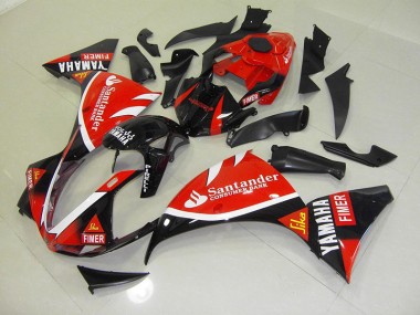 2012-2014 Red Black Santander Yamaha YZF R1 Motorcycle Fairings