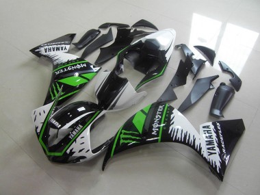 2012-2014 White Green Monster Yamaha YZF R1 Motorcycle Fairings
