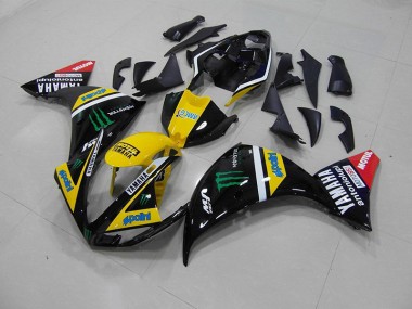2012-2014 Yellow Black Monster Yamaha YZF R1 Motorcycle Fairings