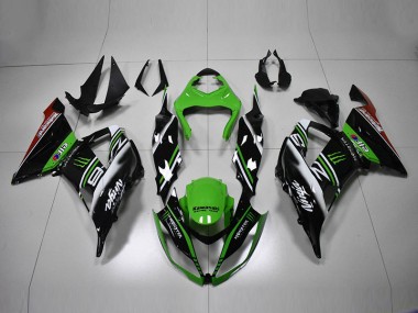2013-2018 Green Black White Kawasaki Ninja ZX6R Motorcycle Fairings