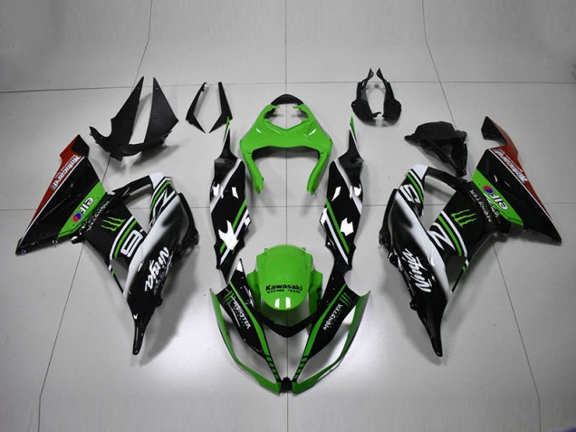 2013-2018 Green Black White Kawasaki Ninja ZX6R Motorcycle Fairings 2013-2018 Green Black White Kawasaki Ninja ZX6R Motorcycle Fairings