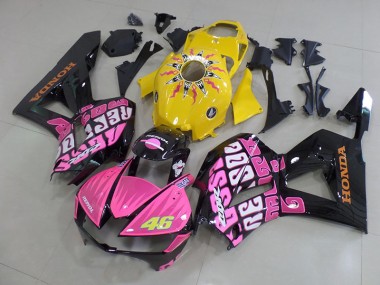 2013-2019 Yellow Pink Rossi Honda CBR600RR Motorcycle Fairings